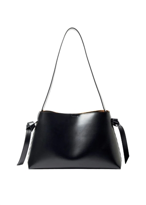 Stella medium leather bag Sort Selected Femme
